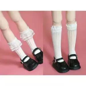 Blyth 인형 레이스 양말 한 쌍 귀여운 긴 흰색 Blythe Licca Azone OB24 풀립 1/6 액세서리 선물