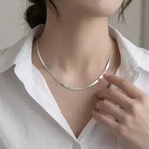 [라일리쥬얼리] Rly 실버 볼드 체인 목걸이 미니멀 데일리 초커 레이