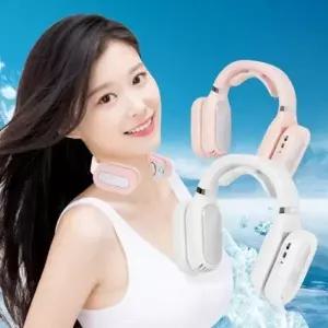(색상 화이트)무풍 냉각 패드 장착 프리미엄 셀온 듀얼 냉온 무선 넥쿨러
