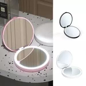 LED 화장 휴대거울 메이크업 미니 접이식 양면 확대 라운드거울 용거울 휴대용 메이크업거울 확대거울