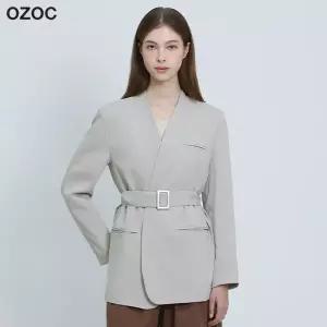 [오조크(OZOC)] 노카라 벨티드 와이드 자켓 (택가격: 199000원)