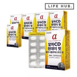 라이프허브 알파CD 원데이 핏 알파시클로덱스트린 정 6박스(500mg x 180정) 6개월분