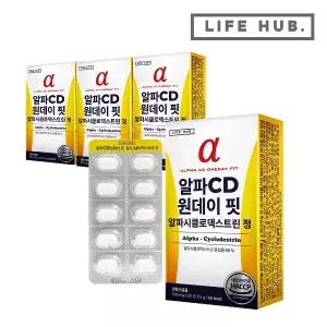 라이프허브 알파CD 원데이 핏 알파시클로덱스트린 정 4박스(500mg x 120정) 4개월분