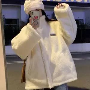 오버핏 공용 후리스집업 점퍼 따뜻한 하프기장 커플룩 후드점퍼 롱자켓 (W9A1C3B)