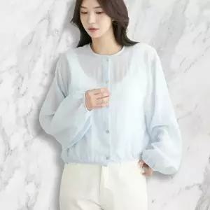|CSJ70C6|여성 시스루 파스텔 퍼프 가오리 점퍼