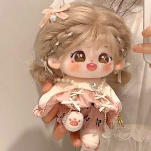 무속성 여자 솜인형 20cm 세트 솜인형옷 진주 메이드 랄라솜 봉제 엘리 치마 머리띠