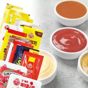 제이케이푸드 오뚜기 일회용 딸기쨈 마요네즈 머스타드 케찹 메이플시럽 소포장 피크닉 소스