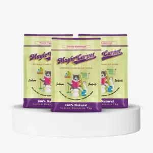 매직카펫 고양이모래 중간입자 무향 7kg 3개