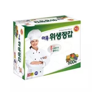 이쿡 비닐 위생장갑 500매 일회용 장갑 항균