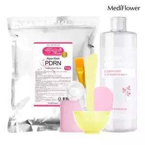 메디플라워 대용량 모델링팩 스타터팩 PDRN 1kg+팩도구 6종+카밍 멀티 부스터 500ml