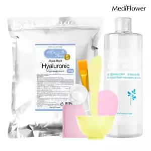 메디플라워 대용량 모델링팩 스타터팩 히알루론산 1kg+팩도구 6종+히알루론산 멀티 부스터 500ml