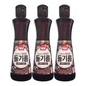 해표 딱 한번 짠 참진한 들기름 320mL x 3개