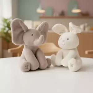 GUND 노래하는 까꿍 애착인형 토끼 코끼리 말하는 봉제 인형 귀여운 작동완구 유아