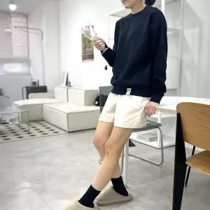 [하프클럽/]여자 검정 보온안감 큰사이즈 맨투맨