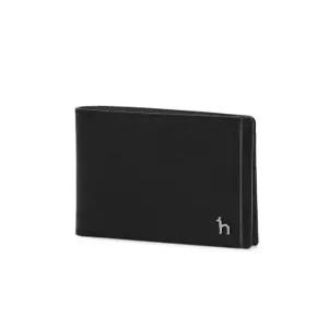 헤지스 액세서리 25FW [COLOR POINT] 블랙 배색포인트 소가죽 슬림 반지갑 HJWA5F330BK