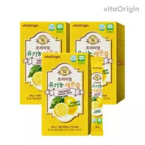 비타오리진 프리미엄 유기농 레몬즙 20g 14포 x 3박스