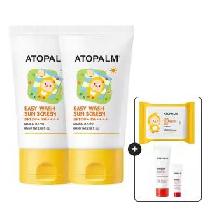 아토팜 이지워시 선스크린 SPF50+ PA++++ X2개 세트+[증정]클렌징패드30매+MLE로션60ml+MLE크림8ml