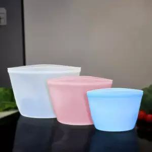더화이트 실리콘 지퍼백 x 3개 / 다회용 냉장고정리 용기