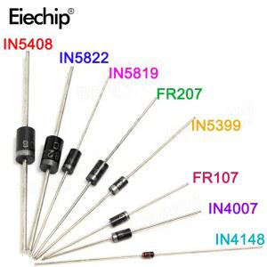 100 전자 1N5399 정류기 키트 다이오드 부품 1N4148 세트 1N4007 1N5408 1N5822 FR107 1N5819 diy 모듬 FR207