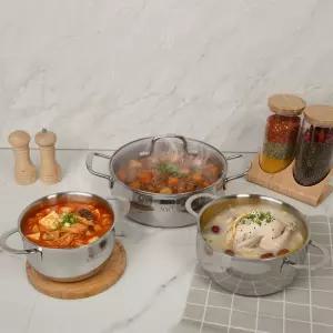 도아리빙 프리미엄 스텐 양수 냄비 304 스테인레스 16cm/20cm/28cm