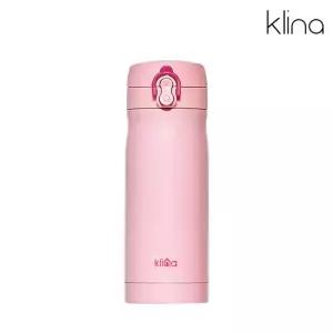클리나 원터치 보온보냉 스텐 텀블러 350ml 핑크