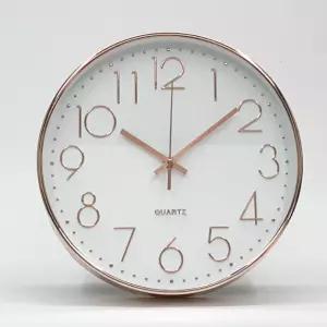화이트 원형 무소음 벽 시계 29.5cm 로즈골드 개업선물 아날로그 벽걸이/장식/무음/벽시계/교실/가정/침실