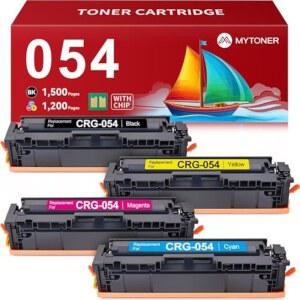 MYTONER 054 컬러 이미지 CLASS MF644Cdw MF642Cdw LBP622Cdw MF641Cw 프린터 4팩 고출력 잉크(블랙 시안 옐로우 마젠타)용 캐논 054H CRG-054 토너 카트리지 세트 교체품
