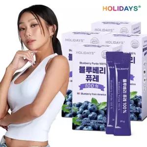 홀리데이즈 블루베리 퓨레 스틱 즙 100% 14포 4박스