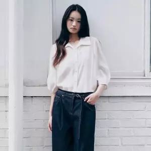 [LINE](대전신세계)[라인어디션]오픈카라 블라우스 NNWBLQE630