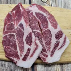 산청 흑돼지 목살 200g 지리산 흑 돼지 목심 지리산흑돈 흙돼지 목살 구이 캠핑돼지고기