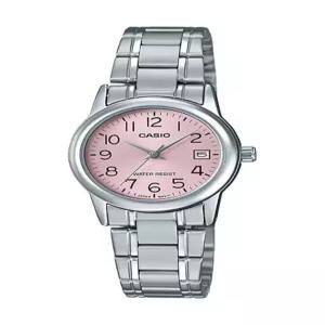 카시오 Casio #LTP-V002D-4B 여성용 표준 스테인리스 스틸 핑크 다이얼 날짜 시계, 핑크, 쿼츠 무브먼트 14
