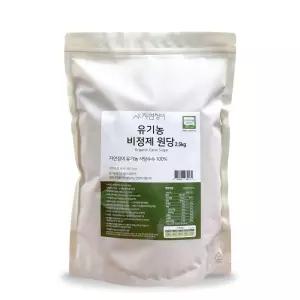 자연정미 유기농 비정제 원당 2.5kg (2.5kg x 1봉)/ 설탕/과일청/사탕수수/비정제당
