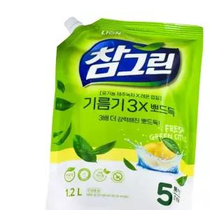 참그린 기름기 뽀드득 주방세제 1.2L 리필