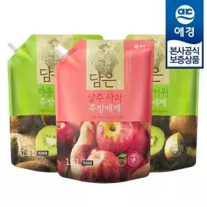[애경]순샘 담은 주방세제 리필 1.6L x3개 (사과/키위)
