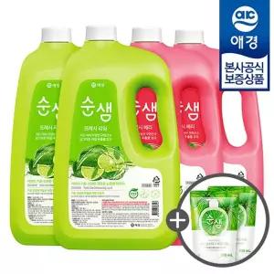 [애경][비밀] 순샘 프레시 주방세제 3L x4개 +주방세제200ml 2개증정
