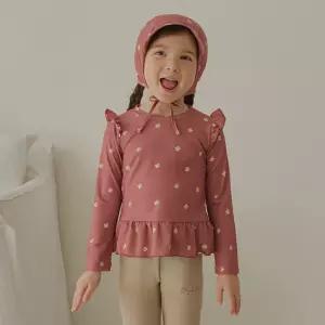 BAY-B 유아 아동 여아 로즈 플라워 래쉬가드+보넷세트