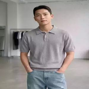 [매장정품] hangten1 남성 텍스쳐 카라 넥 니트053(10570-040-401-45) 222c4c