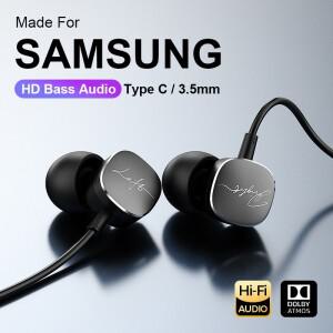 타입 C 유선 이어폰 HiFi 베이스 서라운드 사운드 3.5mm 인이어 헤드폰 아이폰 16 갤럭시 울트라 S25 S24