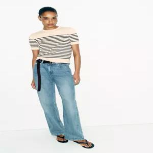 자라 ZARA 쇼트 슬리브 스트라이프 스웨터 - 3433013104 1023541