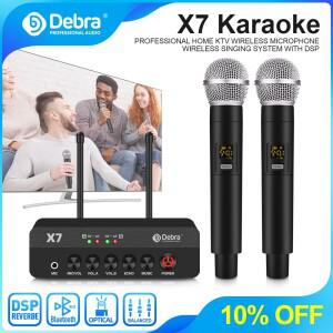 데브라 2채널 X7 무선 마이크 시스템  노래방 5.0 블루투스 DSP 리버브  및 교회용 광섬유 인터페이스