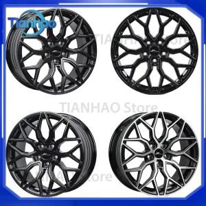 JPwheels 16  17  18  19인치 자동차 휠용 블랙 머신드 페이스 알로이 림  4x100 5x114.3 볼트 패턴 휠 림