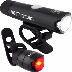 CATEYE VOLT100XC ORB 자전거 조명 세트 - 알루미늄 바디 5가지 라이트 모드 유니버설 핸들바 마운트 도로