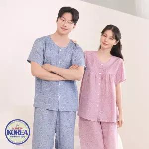 [하프클럽/]커플잠옷 여성 남성 반팔 잠옷 신혼부부 연인 파자마 M2010_6010