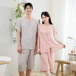 [하프클럽/]커플잠옷 여성 남자 반팔 잠옷 신혼부부 연인 파자마 M2054_6054(인