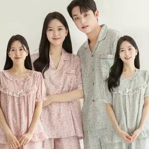 [하프클럽/]여성 잠옷 남자 파자마 반팔 커플잠옷 신혼부부 연인 806_706 꽃향