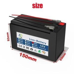 태양 전지 패널 용 12V 50Ah 18650 리튬 배터리 30A 내장 고전류 BMS 전기 자동차 +
