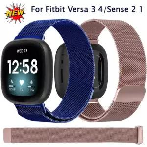 Fitbit Versa 3 4 Sense 2 1 밴드 금속 스테인레스 스틸 Smartwatch 교체 팔찌 액세서리 용 밀라노 시계 스트랩 For Fitbit Sense 2
