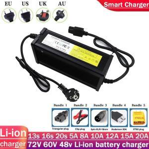 48V 60V 72V 리튬 배터리 충전기 54.6V 65.7V 84V 5A 8A 10A 12A 20A 지능형 고속 미국/EU/호주/영국 플러