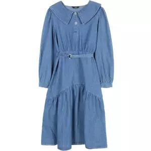 레코브 빅카라 데님 플레어 벨트 원피스(LC61D4DO501B)