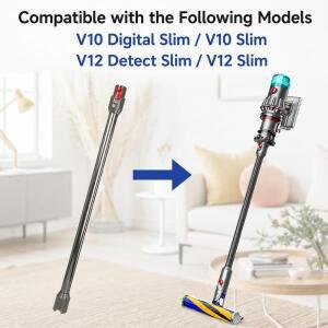 다이슨 V10 V12 슬림 진공용 금속 연장 튜브 - V10 Absolute/V12 Detect Slim과 호환되는 전도성 알루미늄
